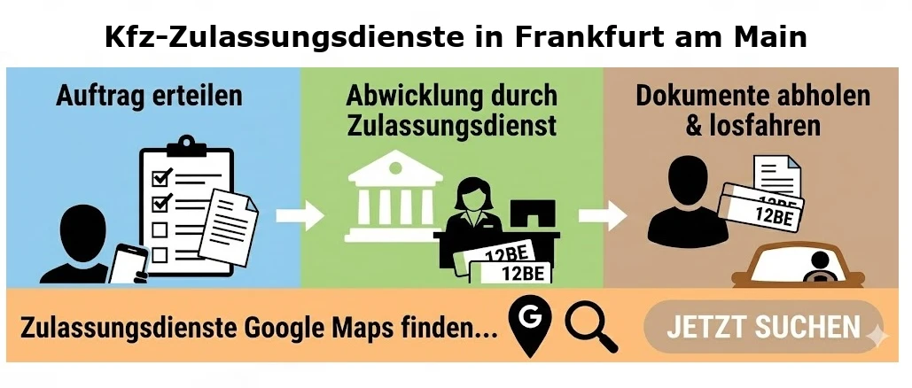 Kfz-Zulassungsdienste in Frankfurt am Main finden
